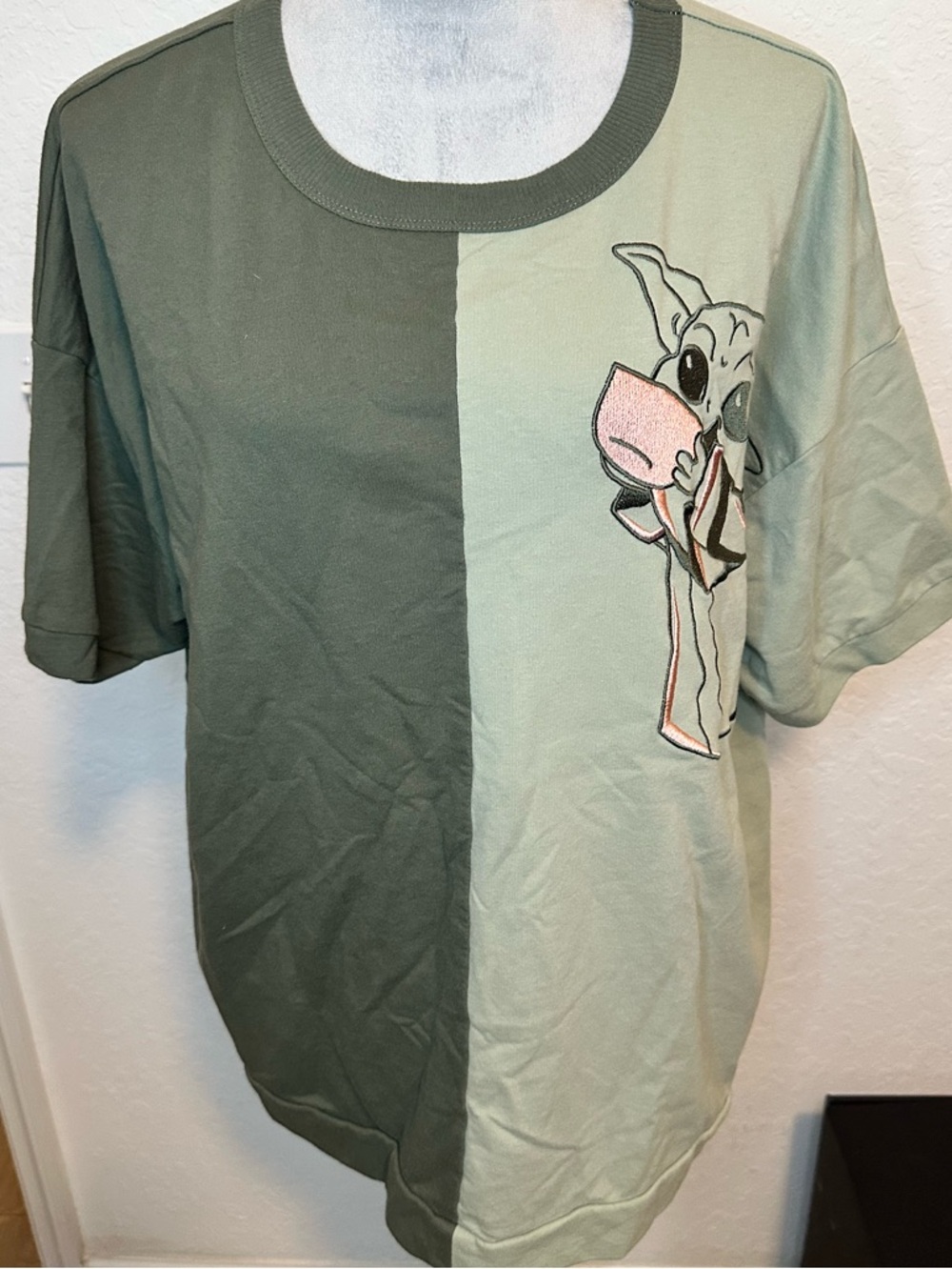 Star Wars Two-Tone Green Baby Yoda Short Sleeve Tee